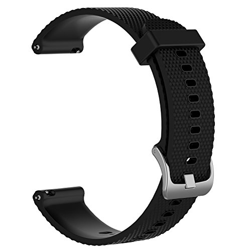 Bandas de repuesto para Garmin Vivoactive 3 / Vivomove / Vivomove HR Fitness Watch 20 mm Correa de silicona suave ajustable Quick Release Accesorio Watchband (Negro, S)