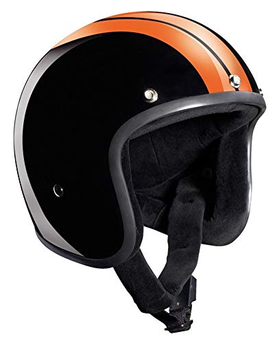 Bandit - Casco semi-integral para moto con visera parasol - Modelo: Race Jet, Hombre, Race Jet, Nero/Arancione, XL