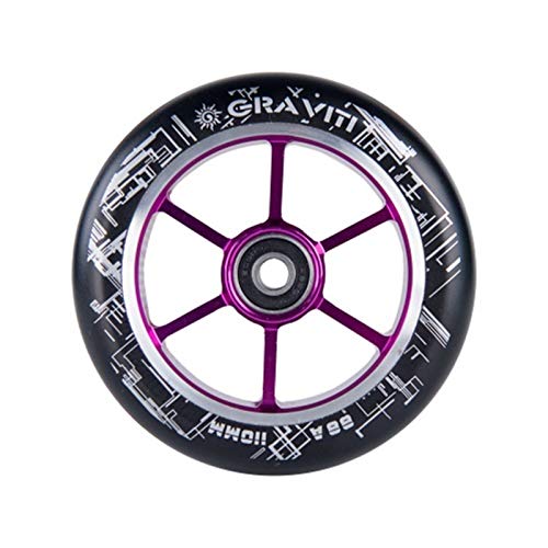 BANGHA Ruedas De Scooter 110mm Pro Scooter Ruedas de núcleo de Aluminio 2pcs 110mm Pro Stunt Scooter Wheels Ruedas De Scooter Freestyle (Color : Violet)