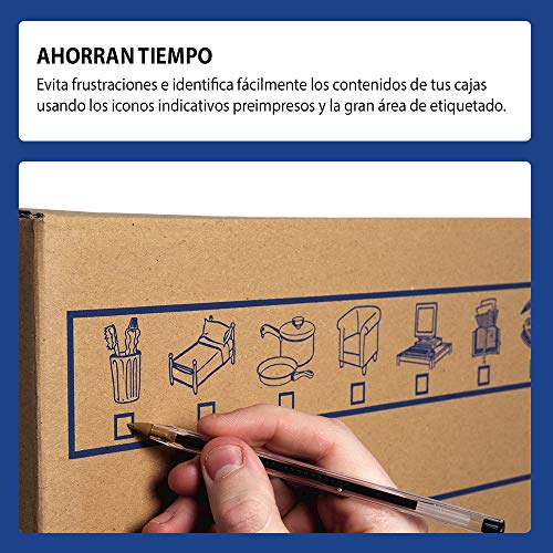 BANKERS BOX 6207301 Pack 10 Cajas de Cartón 55 x 35 x 35 cm con Asas para Mudanzas, Almacenaje y Transporte Ultraresistentes, Canal Doble Reforzado (Talla XL) 67 litros