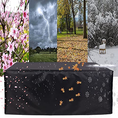 BAOFI Cubierta de Muebles de Jardin 275x160x180cm, Funda para Mesa de Jardin Impermeable, Funda Muebles Patio Cuadrada 420D Paño Oxford Resistente al Polvo Impermeable