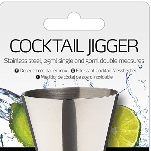 Bar Craft Medidor Doble de Bebida Jigger, Efecto Pulido, Acero inoxidable, 25 ml/50 ml