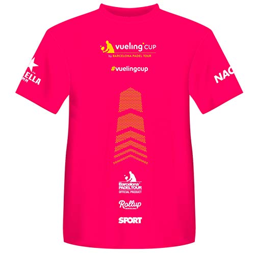 Barcelona Padel Tour | Camiseta Manga Corta Técnica Vueling Cup Hombre | Estampación Especial de Pádel | De Tacto Suave y Secado Rápido | Ropa Deportiva