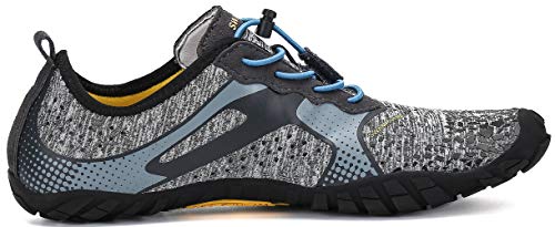 Barefoot Zapatos Descalzos Zapatillas Minimalistas de Trail Running para Hombre Mujer Gris 46