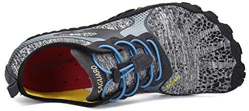 Barefoot Zapatos Descalzos Zapatillas Minimalistas de Trail Running para Hombre Mujer Gris 46