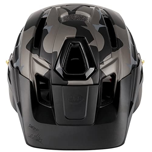 BAT FOX Casco de Bicicleta de montaña para Adultos Casco Ligero de Ciclismo MTB con dial de Ajuste Luz Trasera Casco de Bicicleta (Negro Titanio, Adulto (58-61 CM))