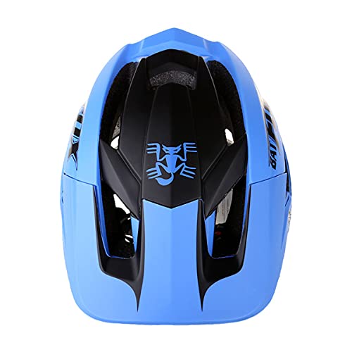 BAT FOX Casco de Ciclismo General para Hombres y Mujeres Adultos, Casco de Bicicleta de Montaña de Tamaño Ajustable de 56-62 cm con Visera Solar Desmontable (Azul Negro)