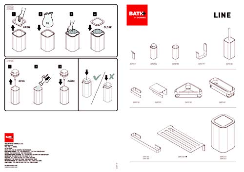 Bath+ by cosmic - Portarrollos sin Tapa Cromo (15,2 x 6,4 x 3 cm) - Line