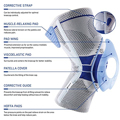 Bauerfeind GenuTrain P 3 Vendaje de Rodilla, Derecho, Negro, Talla 3