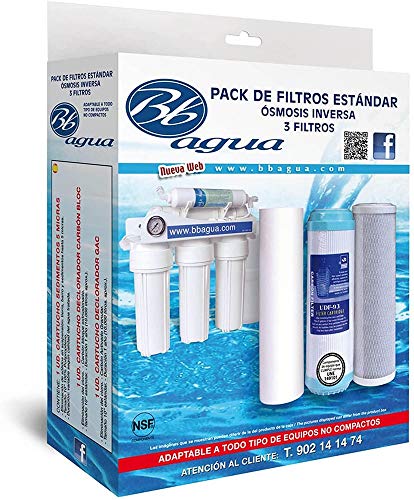 Bbagua Filtros para Equipos de Osmosis inversa, Blanco, Estándar