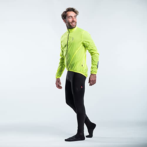 BBB Baseshield - Chubasquero de Ciclismo para Hombre, Color Amarillo neón, Talla L