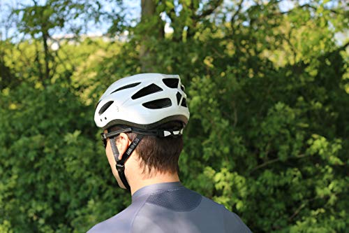 Bbb Cycling BBB Casco Condor | Hombres y Mujeres | Visera extraíble e Insectnet | MTB y Ciclismo de Carretera | BHE-35 Plata M (54-58 cm), Blanco/Plateado