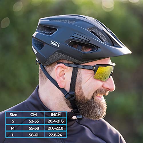 BBB Cycling Bike Dune BHE-22B Casco de Ciclismo de Carretera y montaña MIPS Protección de Seguridad Visera Desmontable Ligera Certificado CE Hombres Mujeres Talla S (52-55 cm), Negro Mate 2.0