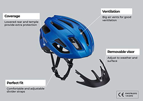Bbb Cycling Helmet Kite Casco, Unisex Adulto, Glossy Blue, Large 58-62cm