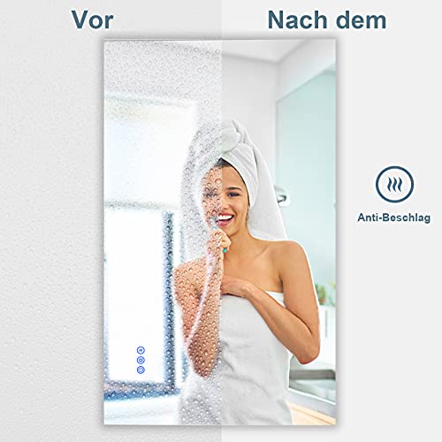 BBE 1000 x 600 mm LED Espejo de baño con luz Regulable antivaho Montaje en Pared (Horizontal/Vertical) (40 x 24 Pulgadas)