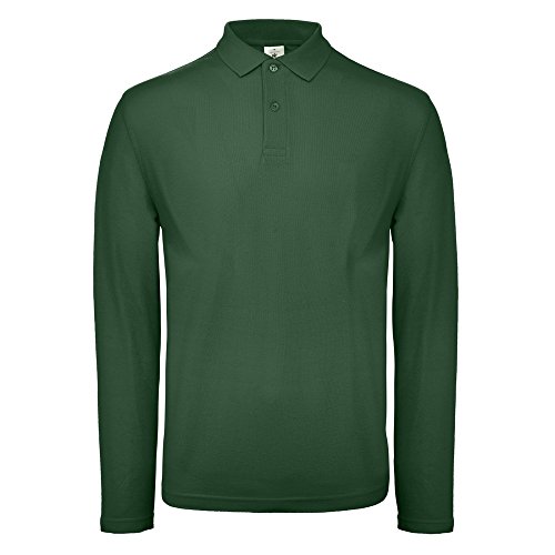 B&C - Polo de Manga Larga ID.001 para Hombre (2XL/Verde Racing)