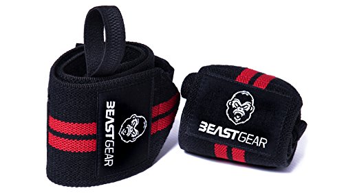 Beast Gear Muñequeras Deportivas Muñequeras Resistentes para Levantar de Pesas. Ideales para Crossfit.