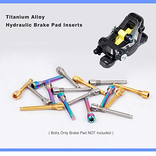 Beauneo Pernos de Titanio M4 para Pastillas de Freno de Disco de Bicicleta Tornillo de InsercióN de Pasador Roscado para Pinza de Disco HidráUlico XT R XT-Color Deslumbrante