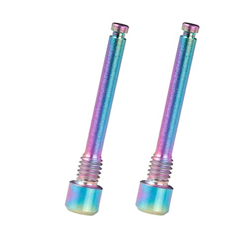 Beauneo Pernos de Titanio M4 para Pastillas de Freno de Disco de Bicicleta Tornillo de InsercióN de Pasador Roscado para Pinza de Disco HidráUlico XT R XT-Color Deslumbrante