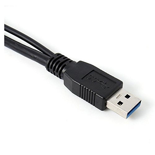 Beauneo Un Doble A de B USB 3.0 Y-Cable Mover el Disco Duro Cable Negro