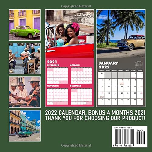 Beautiful Cuba 2022 Calendar: Cuba Landscape Calendar 2022, January 2022 - December 2022, 12 Months, OFFICIAL Squared Monthly, Mini Planner | UK and ... Calendrier | BONUS Last 4 Months 2021