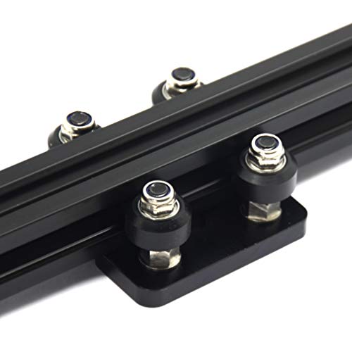 Befenybay - Rueda en V pequeña con placa para perfil de aluminio de 2020 V para piezas de impresora CNC y 3D Kossel, color negro