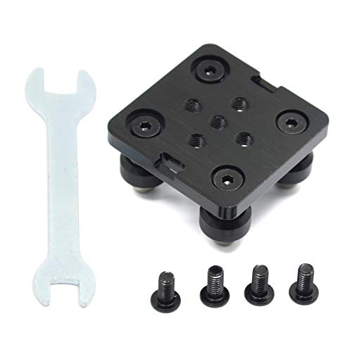 Befenybay - Rueda en V pequeña con placa para perfil de aluminio de 2020 V para piezas de impresora CNC y 3D Kossel, color negro