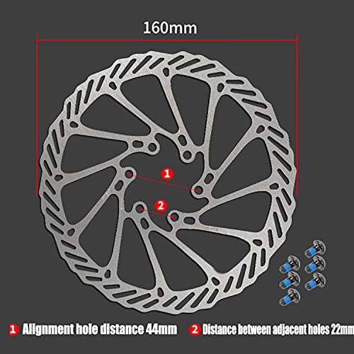 behone 2 Piezas Disco de Freno de Disco de Bicicleta Rotores de Freno de Bicicleta Rotor de Freno de Disco de 160 mm con 12 Pernos para la mayoría de las bicicletas de carretera Bicicleta de montaña