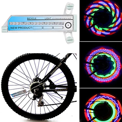 BeiLan Luces de radios para bicicleta, IP55 impermeables, luces de llanta de bicicleta, luz de radios LED para bicicleta con 32 LED para conducción nocturna en bicicletas MTB