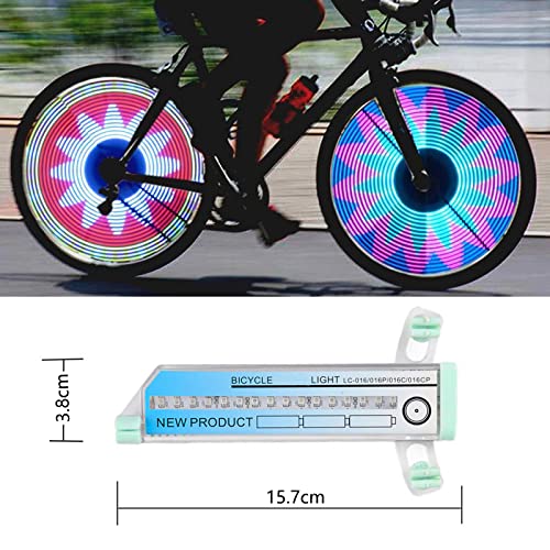 BeiLan Luces de radios para bicicleta, IP55 impermeables, luces de llanta de bicicleta, luz de radios LED para bicicleta con 32 LED para conducción nocturna en bicicletas MTB