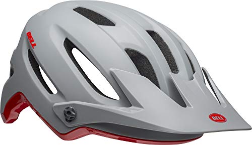 BELL 4forty Casco MTB, Unisex, Colgador de acantilados Mate, Gris Brillante/carmesí, Medium/55-59 cm