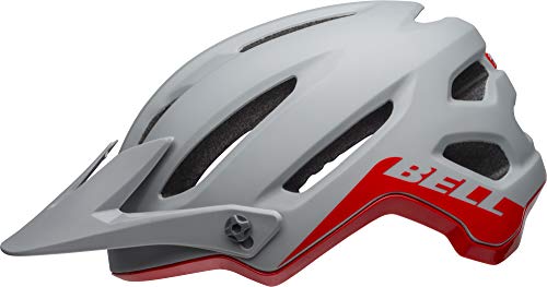 BELL 4forty Casco MTB, Unisex, Colgador de acantilados Mate, Gris Brillante/carmesí, Medium/55-59 cm