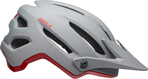 BELL 4forty Casco MTB, Unisex, Colgador de acantilados Mate, Gris Brillante/carmesí, Medium/55-59 cm