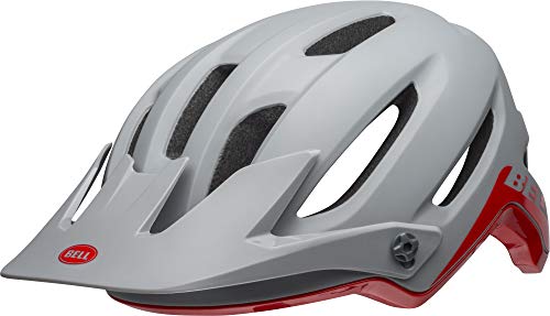 BELL 4forty Casco MTB, Unisex, Colgador de acantilados Mate, Gris Brillante/carmesí, Medium/55-59 cm