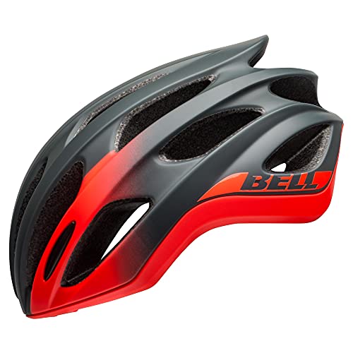 BELL Formula Casco de Ciclismo Road, Unisex Adulto, Gris Mate y Rojo, M | 55-59cm