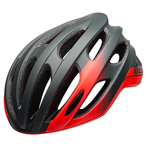 BELL Formula Casco de Ciclismo Road, Unisex Adulto, Gris Mate y Rojo, M | 55-59cm