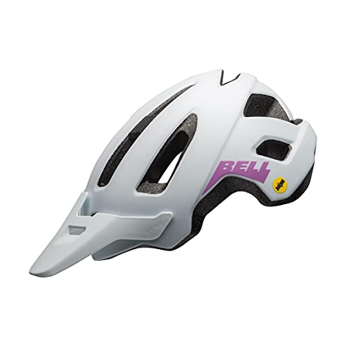 BELL Nomad Junior MIPS Casco de Bicicleta para niños, Blanco Mate y Morado, Talla única