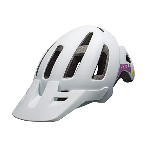 BELL Nomad Junior MIPS Casco de Bicicleta para niños, Blanco Mate y Morado, Talla única