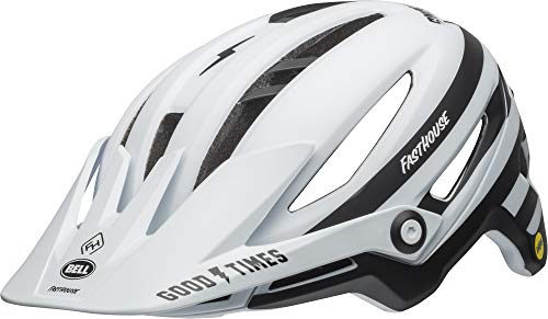 BELL Sixer MIPS - Casco para bicicleta de montaña para adultos, diseño de rayas, color blanco mate, negro (2021), mediano (55-59 cm)