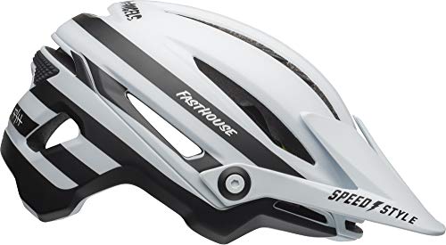 BELL Sixer MIPS - Casco para bicicleta de montaña para adultos, diseño de rayas, color blanco mate, negro (2021), mediano (55-59 cm)