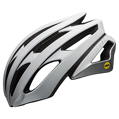 BELL Stratus MIPS Casco de Ciclismo Road, Unisex Adulto, Mate/Blanco Brillante/Plateado, M | 55-59cm