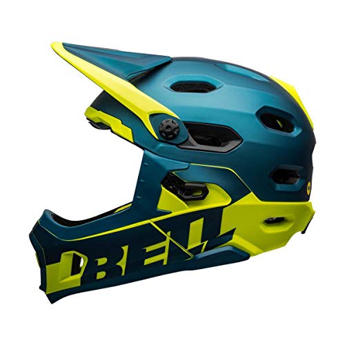 BELL Super Dh MIPS Casco de Bicicleta de montaña, Unisex Adulto, Azul Mate/Azul Brillante, S | 52-56cm