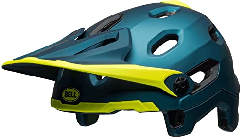 BELL Super DH MIPS Casco de Bicicleta de montaña, Unisex Adulto, Mate/Gloss Blue/Hi-Viz, L 58-62cm