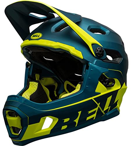 BELL Super DH MIPS Casco de Bicicleta de montaña, Unisex Adulto, Mate/Gloss Blue/Hi-Viz, L 58-62cm