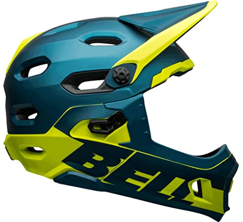 BELL Super DH MIPS Casco de Bicicleta de montaña, Unisex Adulto, Mate/Gloss Blue/Hi-Viz, L 58-62cm