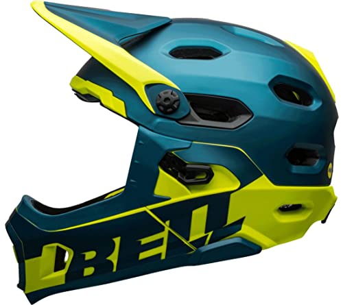 BELL Super DH MIPS Casco de Bicicleta de montaña, Unisex Adulto, Mate/Gloss Blue/Hi-Viz, L 58-62cm