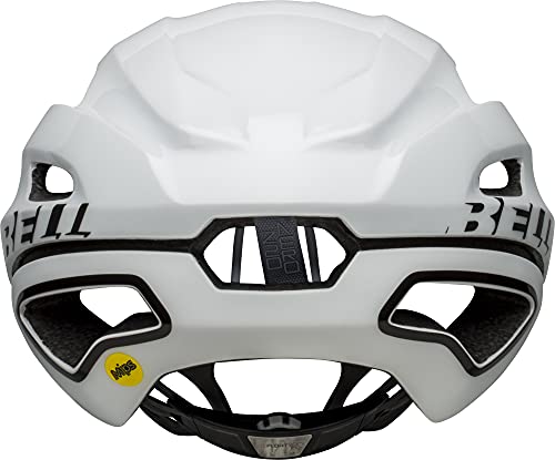 Bell Z20 Aero MIPS - Casco de bicicleta para adulto, color blanco mate y plateado brillante, tamaño mediano (55-59 cm)