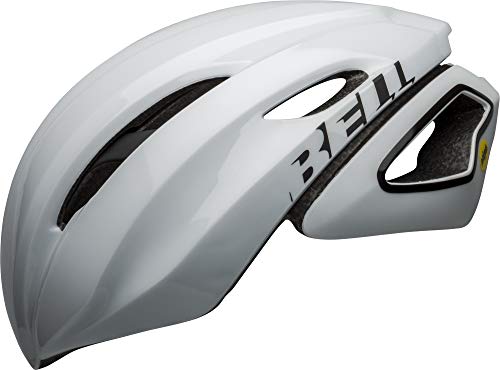 Bell Z20 Aero MIPS - Casco de bicicleta para adulto, color blanco mate y plateado brillante, tamaño mediano (55-59 cm)
