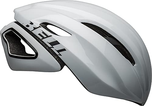 Bell Z20 Aero MIPS - Casco de bicicleta para adulto, color blanco mate y plateado brillante, tamaño mediano (55-59 cm)