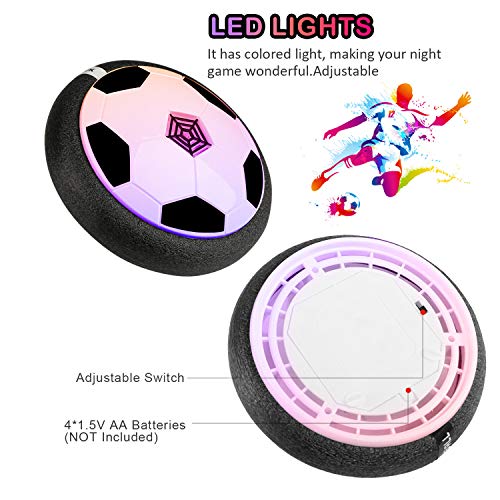 BelleStyle Air Power Soccer, Air Hover Ball Juguete Balón de Fútbol Flotante Soft Foam Bumpers con Luces LED y Música Hover Fútbol Juego Interior al Aire Libre